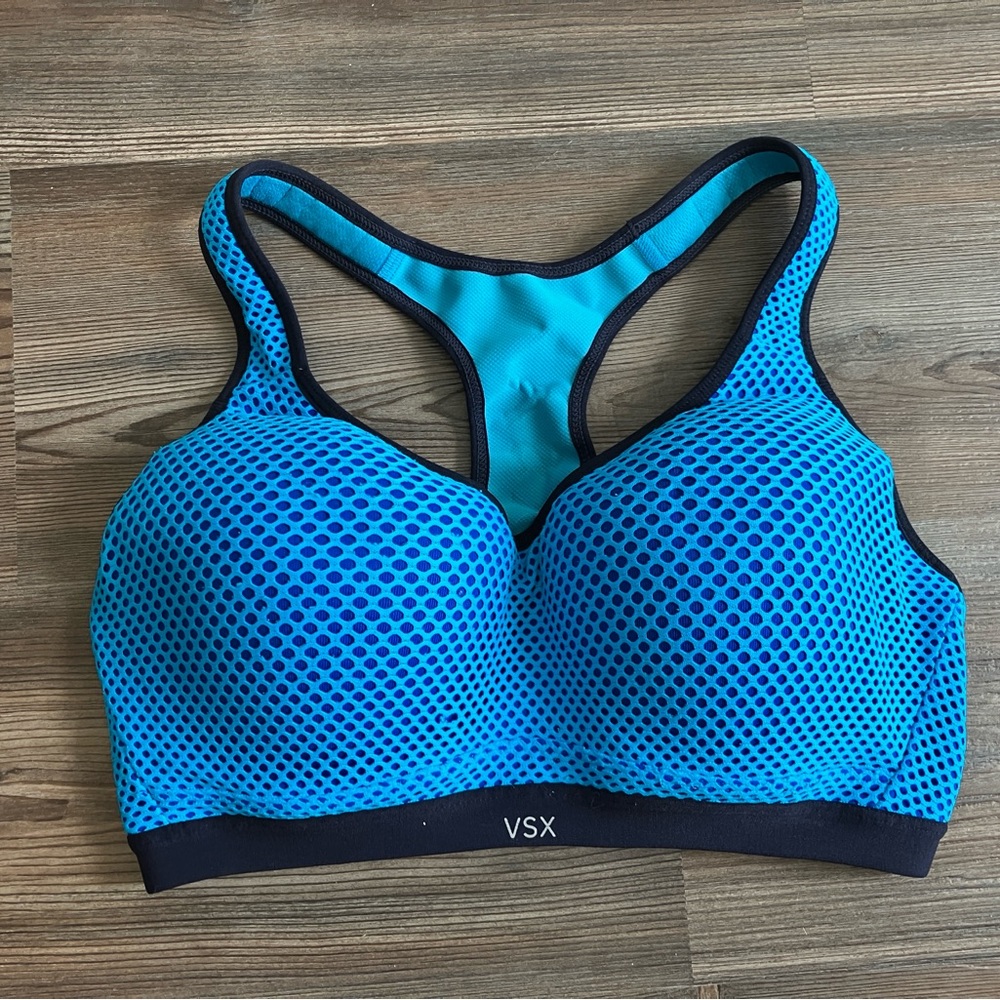 Victoria's Secret VSX Sport Blue Mesh Underwire Sports Bra